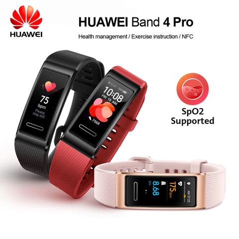 Оригинальные Смарт-часы Huawei Band 4 Pro, GPS, Amoled, 0,95 дюйма, металлический материал, водонепроницаемый, для плавания, датчик пульса, сенсорный экран,... ► Фото 1/6