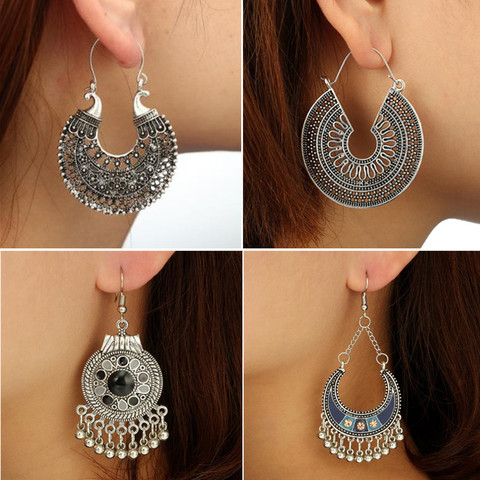 Женские винтажные серьги-подвески Boho, этнические длинные висячие серьги с бусинами, ювелирные изделия, 2022 ► Фото 1/6