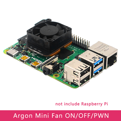 Аргоновый мини-вентилятор для Raspberry Pi 4 с переключателем ВКЛ./ВЫКЛ./PWN, охлаждающий вентилятор, медный радиатор для Raspberry Pi 4 модели B/3B +/3B ► Фото 1/6