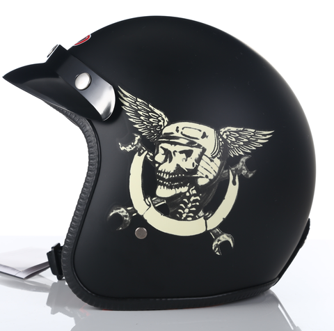 Винтажный мотоциклетный шлем Dot, всесезонный шлем с открытым лицом для скутера в стиле ретро, мотоцикла, велосипеда ► Фото 1/6