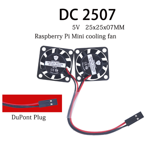 Новый DC 5V 0.11A 2507 25x25x07 мм охлаждающий вентилятор масляный подшипник UAV CPU Raspberry Pi мини охлаждающий вентилятор 8500 об/мин с 2pin ► Фото 1/6