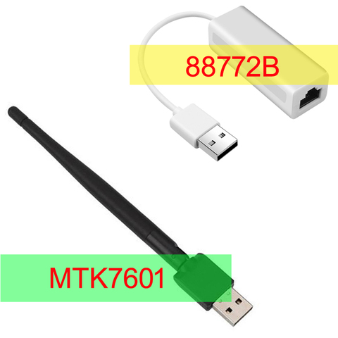 Koqit K1/U2 MTK7601 беспроводной USB WiFi 88772B USB к RJ45 Lan Ethernet сетевой адаптер DVB T2 tv Box DVB S2 спутниковый ТВ-приемник ► Фото 1/6