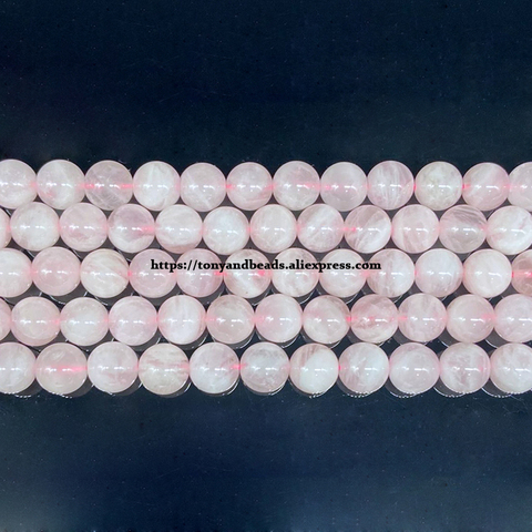 Натуральный Полудрагоценный мадагаскарский розовый кварц, круглые бусины 6, 8, 10 мм, изготовление ювелирных изделий ► Фото 1/1