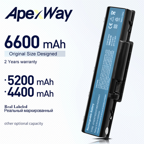 ApexWay Аккумулятор для ноутбука Acer Aspire 5732 4732Z 5516 5517 AS09A31 AS09A41 AS09A51 AS09A61 AS09A71 AS09A75 Emachine D525 D725 ► Фото 1/6