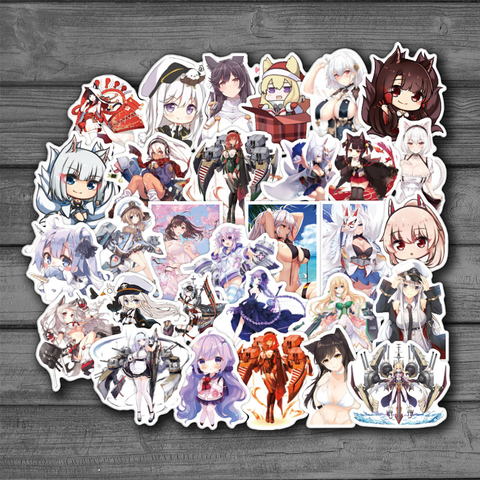 50 шт./упак. AZUR LANE аниме классические сексуальная девушка Стикеры для ноутбука автомобиля мотоцикла велосипеда телефона винил Стикеры наклейки Стикеры ► Фото 1/6