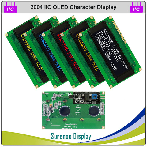 Оригинальный OLED дисплей, IIC/I2C/TWI 2004 204 20х4, серийный символ, ЖК-модуль, экран LCM ► Фото 1/6