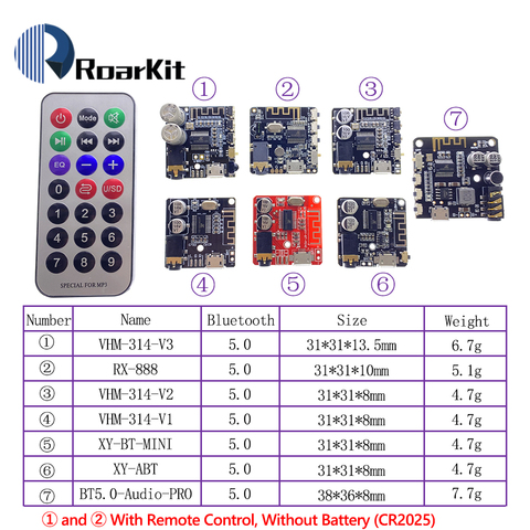 VHM-314 V2 V3 MP3 Bluetooth 4,1 5,0 декодер плата без потерь автомобильный динамик аудио усилитель Модифицированная схема стерео приемник модуль ► Фото 1/6