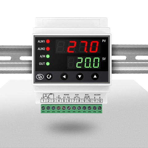 Цифровой Интеллектуальный регулятор температуры Din термостат PID, релейный выход SSR, протокол modbus связи RS485 ► Фото 1/5