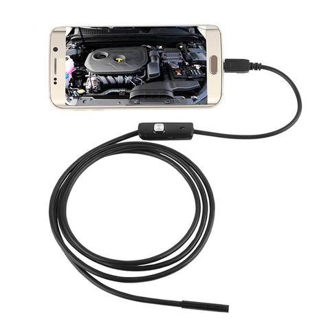 USB камера-эндоскоп kebidumei, 1 м, 7 мм, гибкая Водонепроницаемая IP67 камера-бороскоп для осмотра, для Android, ПК, 6 Регулируемых светодиодов ► Фото 1/6