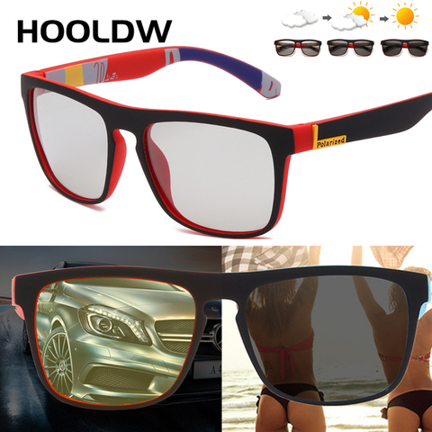 Очки солнцезащитные HOOLDW для мужчин и женщин UV-400, фотохромные Поляризационные солнечные очки для вождения, с антибликовым покрытием, меняющ... ► Фото 1/6