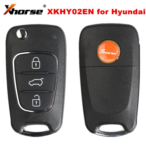Xhorse XKHY02EN проводной дистанционный ключ для Hyundai Flip 3 кнопки (английская версия) Работа с VVDI MINI Key Tool ► Фото 1/4