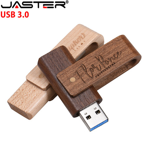 Флэшка JASTER USB3.0 с логотипом клиента, Флэшка из дерева, 4 ГБ, 8, 16, 32, 64, Флэшка памяти (бесплатный логотип более 5 шт.) ► Фото 1/6