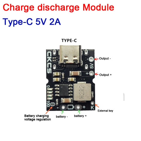 Type-C USB 5V 2A 1S однострунная литиевая батарея зарядный Модуль сброса плата защиты зарядки повышающий преобразователь мощности ► Фото 1/5