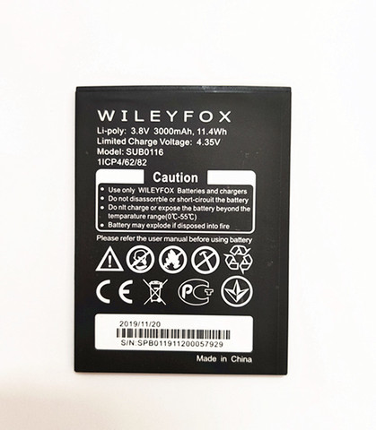 AZK 3000mAh SUB0116 батарея для телефона WILEYFOX Wileyfox Spark X ► Фото 1/3