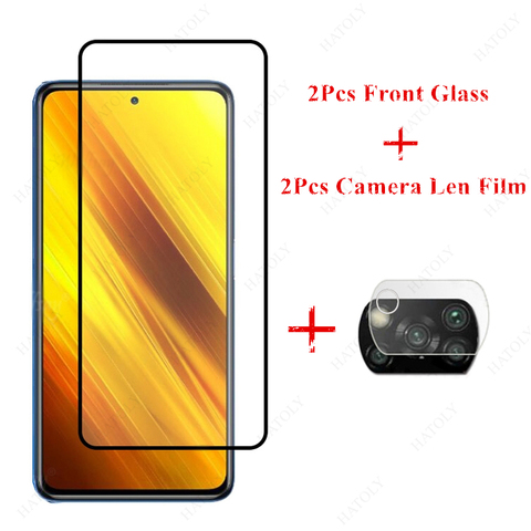 2 шт. Для Xiaomi Poco X3 NFC стекло для Xiaomi Poco X3 NFC закаленное стекло M2 F2 Redmi 9A 9C Note 9S 9 Pro 8A Защитная пленка для экрана ► Фото 1/6