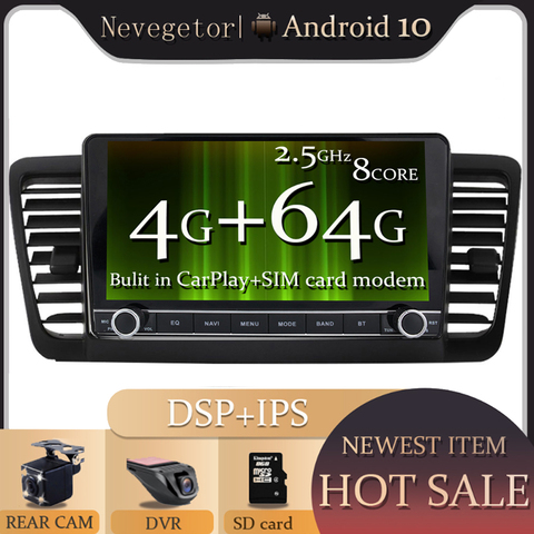 DSP автомобильный Радио Мультимедиа Видео плеер навигация GPS Android 10 для Subaru Outback 3 Legacy 4 2004 2005 2006 2007 2008 2009 ► Фото 1/6