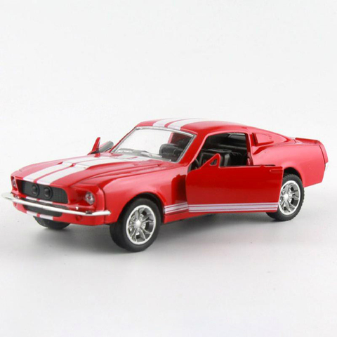 Лидер продаж, модель автомобиля Ford Mustang GT 1967 GT500 в масштабе 1: 32, Игрушечная модель из сплава, Детская Игрушечная модель автомобиля, коллекционная Подарочная серия ► Фото 1/6