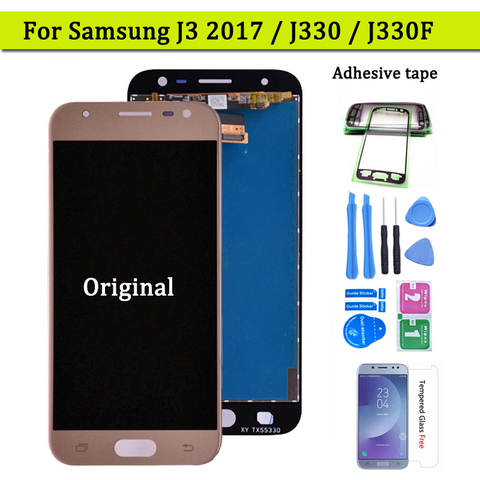 J330 ЖК-дисплей для Samsung Galaxy J3 2017 J330 J330F/DS J330G/DS ЖК-дисплей сенсорный экран дигитайзер сборка J3 2017 две sim-карты ► Фото 1/6