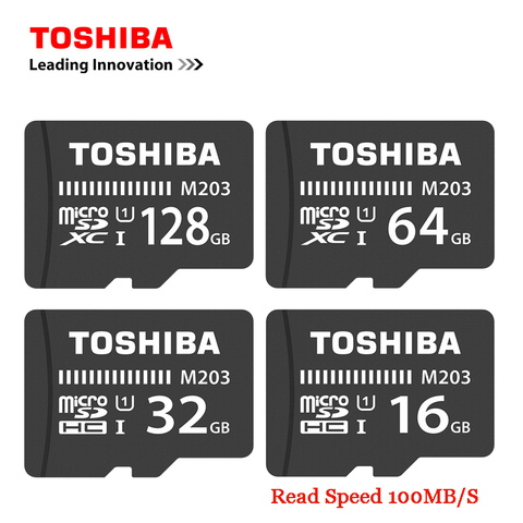 Карта флэш-памяти TOSHIBA M203 100 МБ/с./с, карта Microsd UHS-I 128 Гб 64 Гб SDXC 32 Гб 16 Гб SDHC U1 Class10 FullHD TF карта для Android ► Фото 1/5