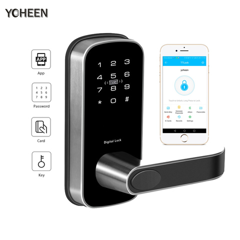 YOHEEN Wifi электронный умный дверной замок с TT замком приложение Bluetooth дверной замок для Airbnb офиса дома квартиры ► Фото 1/6