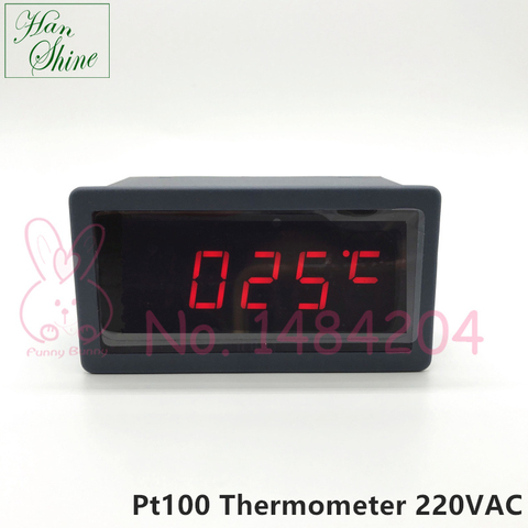 Цифровой термометр-50 ~ 500C AC 220 В для Pt100 3 Wire Pt 100, светодиодный красный тепловой дисплей 5135H ► Фото 1/6