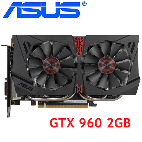 Видеокарта ASUS GTX 960 2 Гб 128Bit GDDR5 видеокарты для nVIDIA VGA карты Geforce GTX960 HDMI GTX 750 Ti 950 1060 1050 б/у ► Фото 1/5