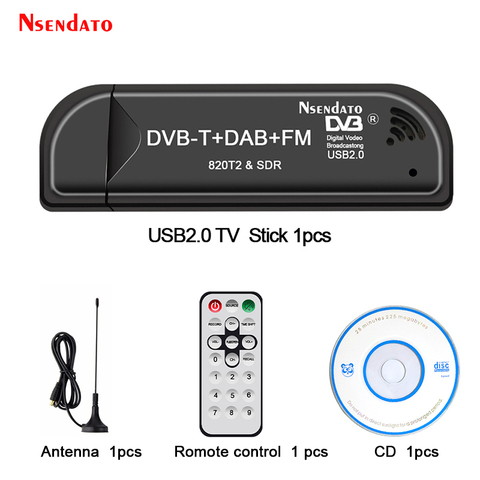 Цифровой USB 2.0 RTL2832U & R820T2 DVB-T SDR USB ТВ-адаптер тюнер DVB-T + FM + DAB RTL SDR ТВ-приемник донгл с антенной для windows ► Фото 1/6