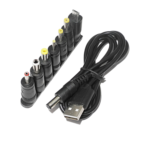 USB-кабель питания постоянного тока с разъемом 5,5*2,1 мм, 5 В, зарядный шнур с 7 разъемами, адаптер для ТВ-камер CC, разветвитель концентратора свет... ► Фото 1/6