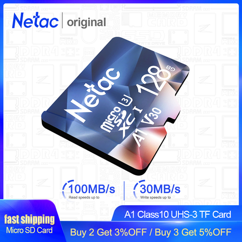 Netac карта памяти micro sd 128 ГБ 32 ГБ 16 ГБ 100 МБ/с./с 64 Гб micro SD карта sd флэш-карта SD горячая Распродажа P500 ► Фото 1/6