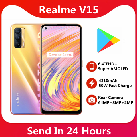 Оригинальный Realme V15 6 ГБ 128 5G мобильный телефон 6,4 