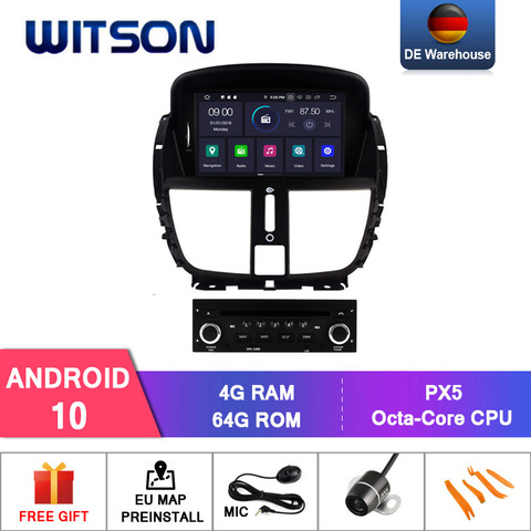 WITSON Android 10,0 IPS HD экран для PEUGEOT 207 207CC автомобильный DVD 4 Гб RAM + 64 Гб FLASH 8 Octa Core + DVR/WIFI + DSP + DAB + OBD ► Фото 1/6