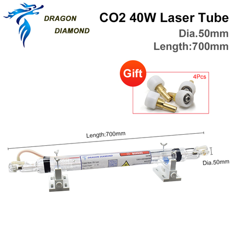 Серия K40: Co2 стеклянная лазерная трубка 40 Вт, длина 700 мм, Лазерная лампа для CO2 лазерной гравировальной машины ► Фото 1/6