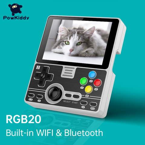 Игровая консоль POWKIDDY, игровая консоль с открытым исходным кодом и встроенным Wi-Fi модулем, 3,5 дюйма, RGB20, RK3326 ► Фото 1/6