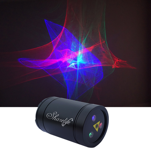 Sharelife портативный лазерный мини-проектор RGB с эффектом Авроры, USB-прожектор с аккумулятором на 1200 мА для дома, вечевечерние, диджея, уличное с... ► Фото 1/6