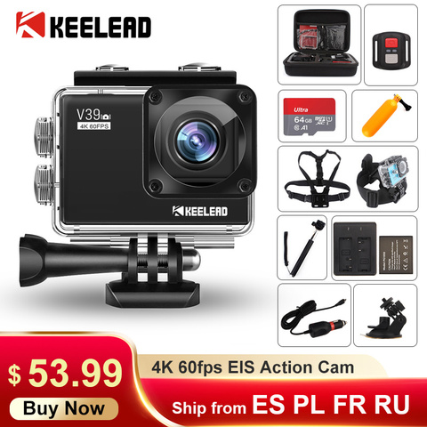 KEELEAD V39 Экшн-камера 4K / 60FPS 20MP 2,0 
