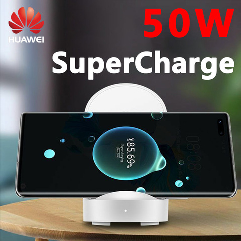 Оригинальное Беспроводное зарядное устройство Huawei 50 Вт SuperCharge CP62R 40 Вт CP62 для Huawei Mate 40 pro Mate 30 pro P40 pro iPhone 12 SamsungS12 ► Фото 1/6