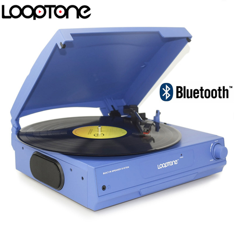 Ременной привод LoopTone, 33/45/78 об/мин, Bluetooth, Виниловый проигрыватель пластинок, вращающийся диск, встроенная модель, Джек и линейный выход RCA ► Фото 1/6