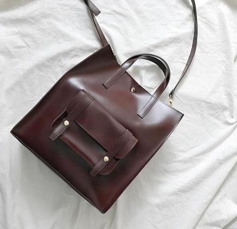 2022 брендовая высококачественная повседневная сумка из мягкой кожи с большим карманом, женская сумка, сумка на плечо, вместительная сумка ► Фото 1/6