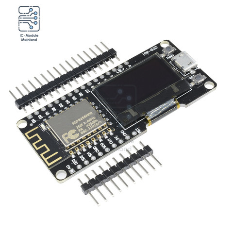 ESP8266 ESP-12F WI-FI модуль Беспроводной CP2102 макетная плата 0,96 дюймов OLED Дисплей со шпилькой для Anrduino NodeMCU WeMos ► Фото 1/6