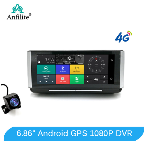 Автомобильный видеорегистратор Anfilite, 7 дюймов, 4G, FHD 1080P, Android, GPS-навигация, ADAS, двойной объектив ► Фото 1/6