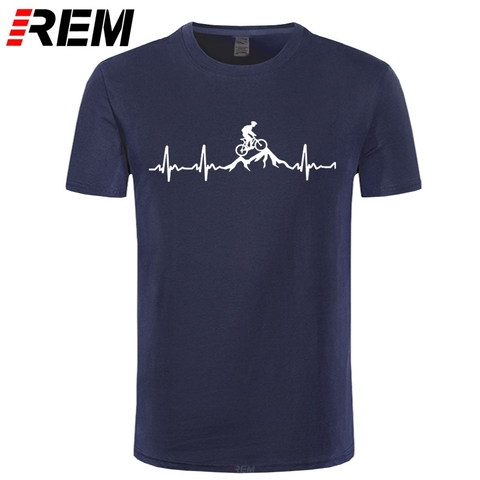 REM футболка для горного велосипеда с сердцебиением, забавная MTB футболка для велосипеда, размер плюс, Мужская футболка с коротким рукавом на ... ► Фото 1/6