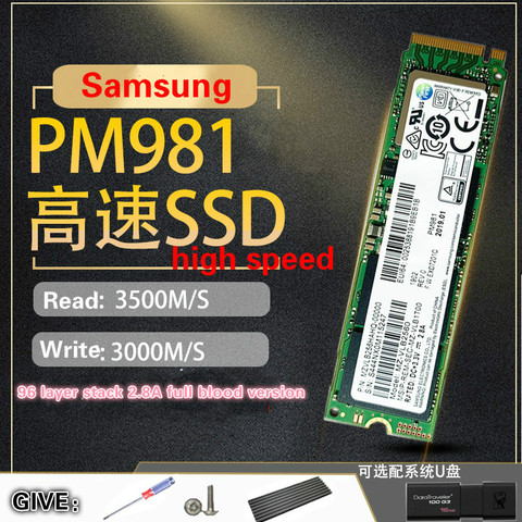 Твердотельный жесткий диск SAMSUNG SSD PM981 M.2 256 ГБ 512 ГБ M2 SSD NVMe PCIe 3,0x4 NVMe внутренний жесткий диск для ноутбука TLC PM 1 ТБ ► Фото 1/6