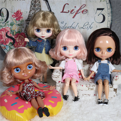 Ледяная кукла DBS blyth 1/6 bjd шарнирное тело 30 см телесная кукла белая кожа загар кожа темная кожа специальная цена подарок для девочек случайные цвета глаз ► Фото 1/6