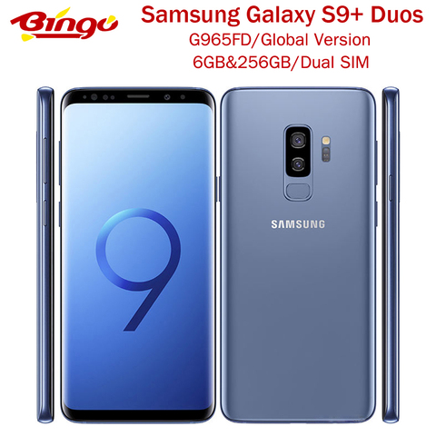 Мобильный телефон Samsung Galaxy S9 + Duos S9 Plus G965FD, 256 ГБ, две SIM-карты, 4G LTE, Android, Восьмиядерный процессор, 6,2 дюйма, 12 МП и 8 Мп, ОЗУ 6 Гб ПЗУ, 256G NFC ► Фото 1/6