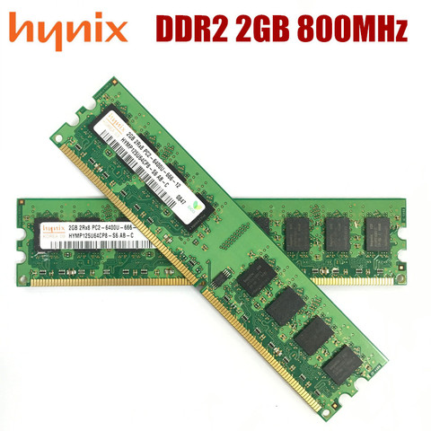 Hynix чипсет настольная память 4GB (2pcsX2GB) 4G 800MHz PC2-6400U DDR2 PC RAM 800 6400 2G 240-pin ► Фото 1/1