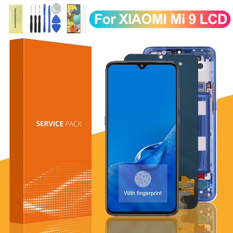 ЖК-дисплей Super AMOLED для Xiaomi Mi 9, сенсорный экран с дигитайзером в сборе и рамкой для Xiaomi Mi 9, Mi9, ЖК-экран ► Фото 1/6