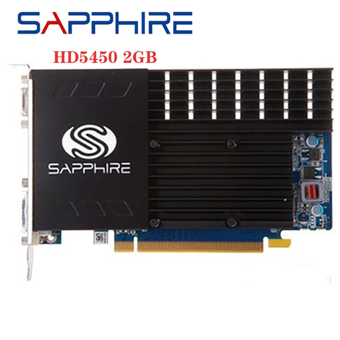 Видеокарта SAPPHIRE HD 5450 2 Гб, графический процессор для AMD HD6450 2 Гб 625/650 МГц, видеокарта для настольного ПК Radeon HD 5450 2 Гб GDDR3, б/у ► Фото 1/5
