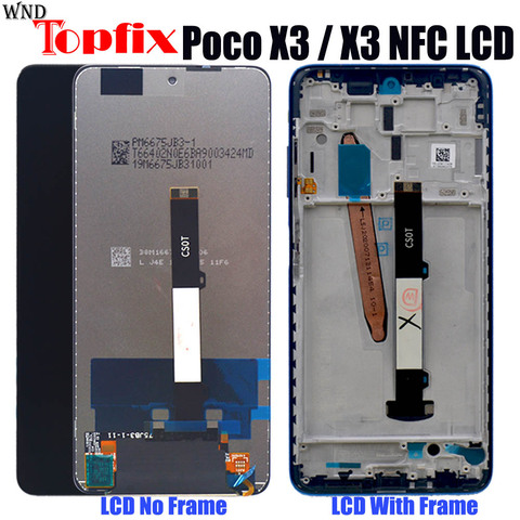 Оригинальный дисплей 6,67 дюйма для Xiaomi Poco X3 NFC ЖК-дисплей с сенсорным экраном дигитайзер в сборе для Xiaomi PocoX3 ЖК-дисплей M2007J20CG ► Фото 1/6