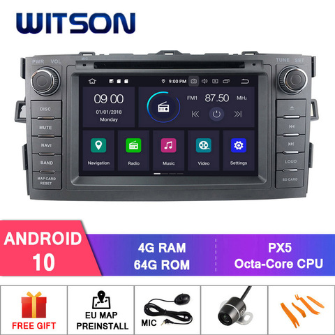 WITSON Android 10,0 IPS HD экран для TOYOTA Auris(2008-2012) Автомобильная Мультимедийная система 4 Гб RAM + 64 Гб FLASH ► Фото 1/6