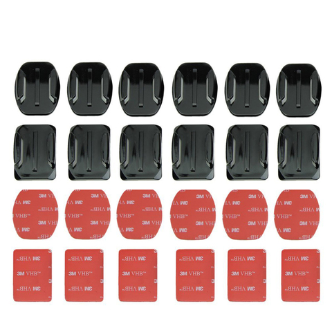 Клейкие крепления для GoPro 7, 6, 5, 4, 3 изогнутых плоских держателя, липкие прокладки для GoPro, Xiaomi Yi, SJCAM, экшн-камеры, платы для шлема, автомобиля ► Фото 1/6